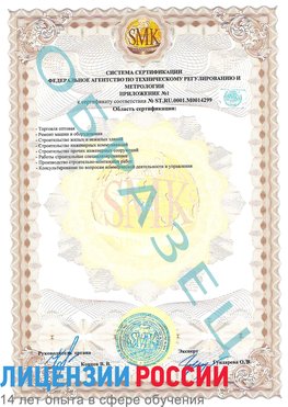 Образец сертификата соответствия (приложение) Россошь Сертификат ISO 14001